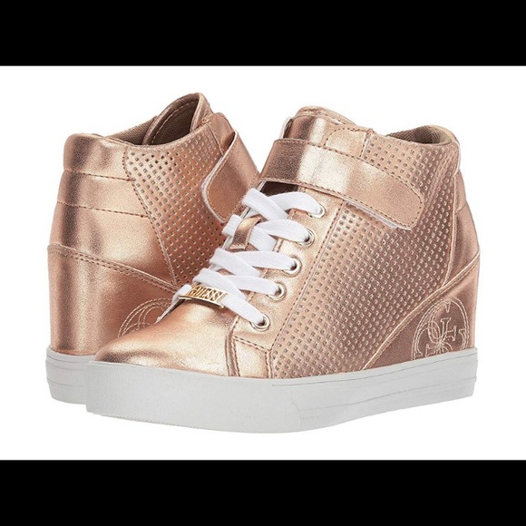 rose gold wedge sneaker